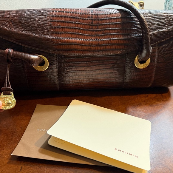 NWT GORGEOUS Brahmin Rosalie Truffle Cooper Shoulder Bag - Picture 12 of 13